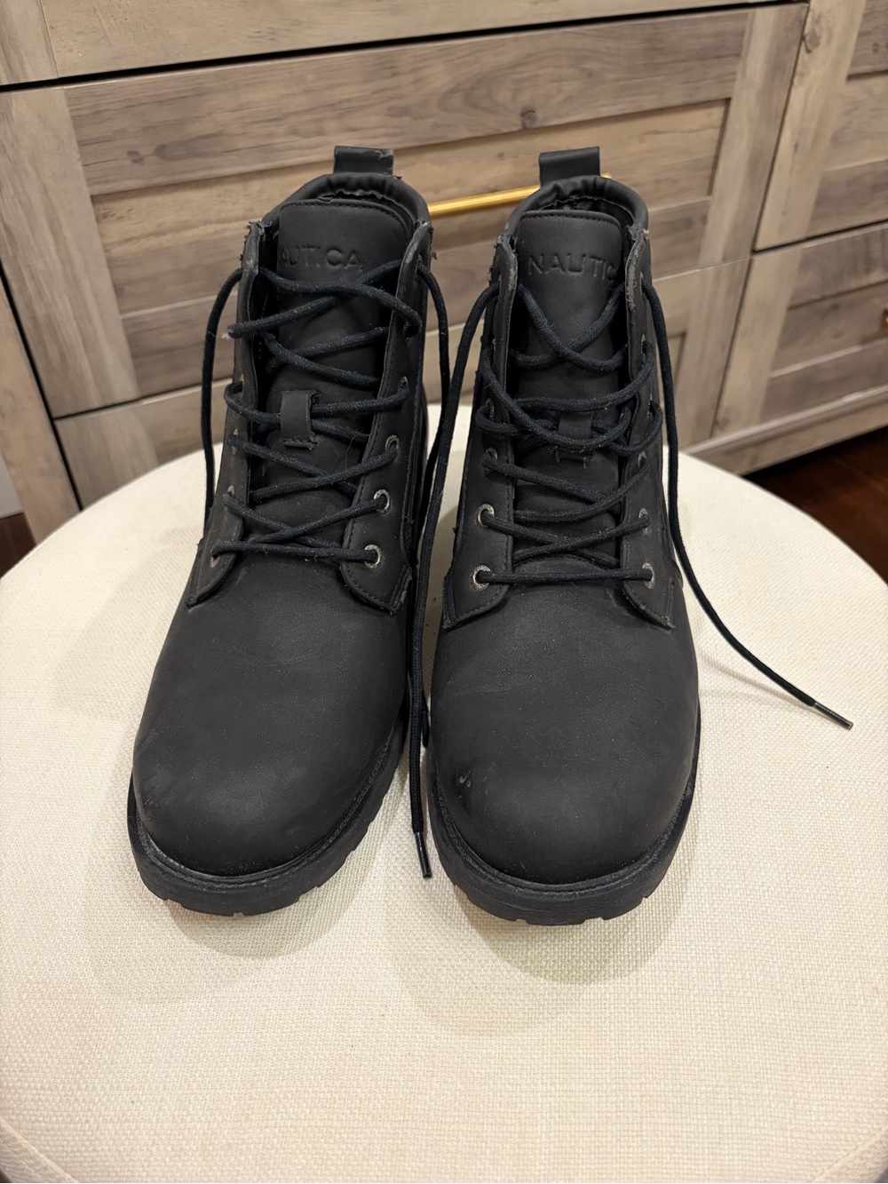 Nautica Men's Black Lace-Up Boots